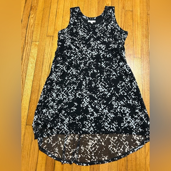 Laura Ashley Nylon Sleeveless Black & White High Low Midi Office Dress Size 2X - Picture 6 of 10